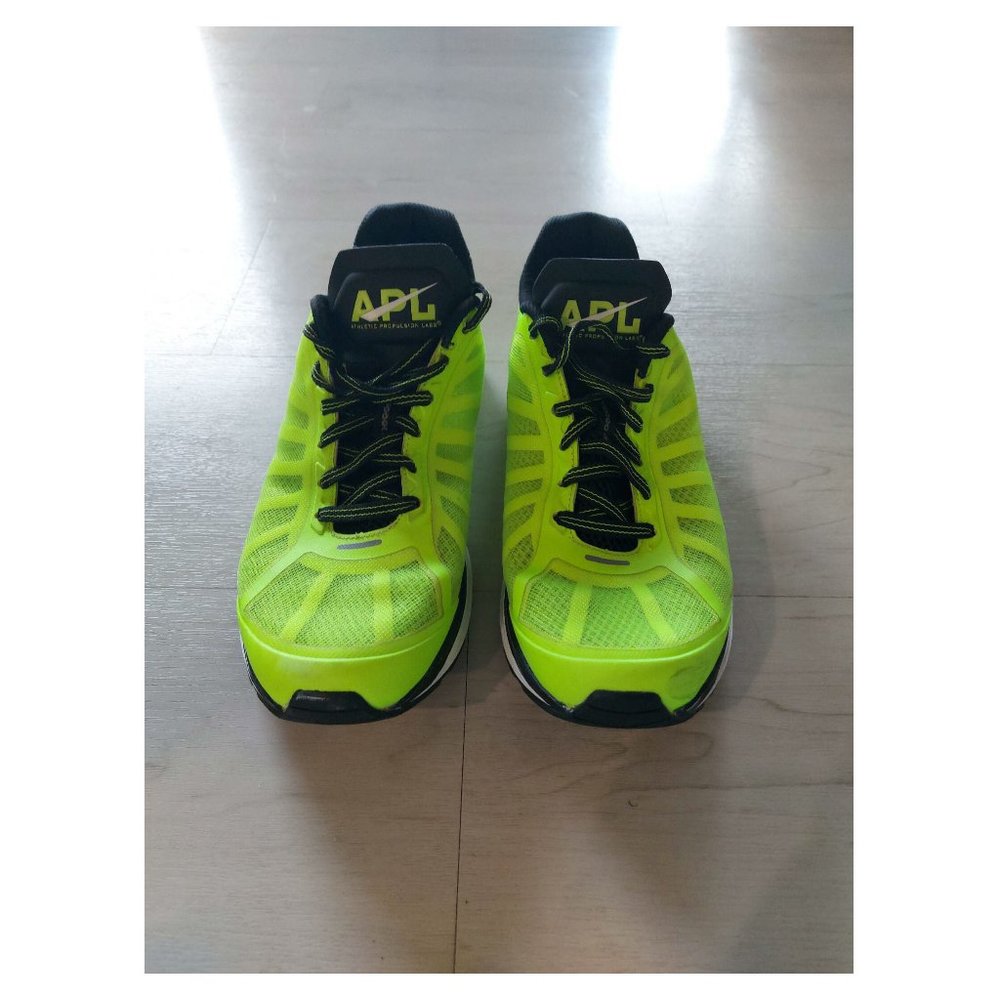APL (Athletic Propulsion Labs) neon yellow running shoes size 8